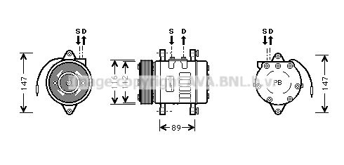 AVA QUALITY COOLING Компрессор, кондиционер UVAK073